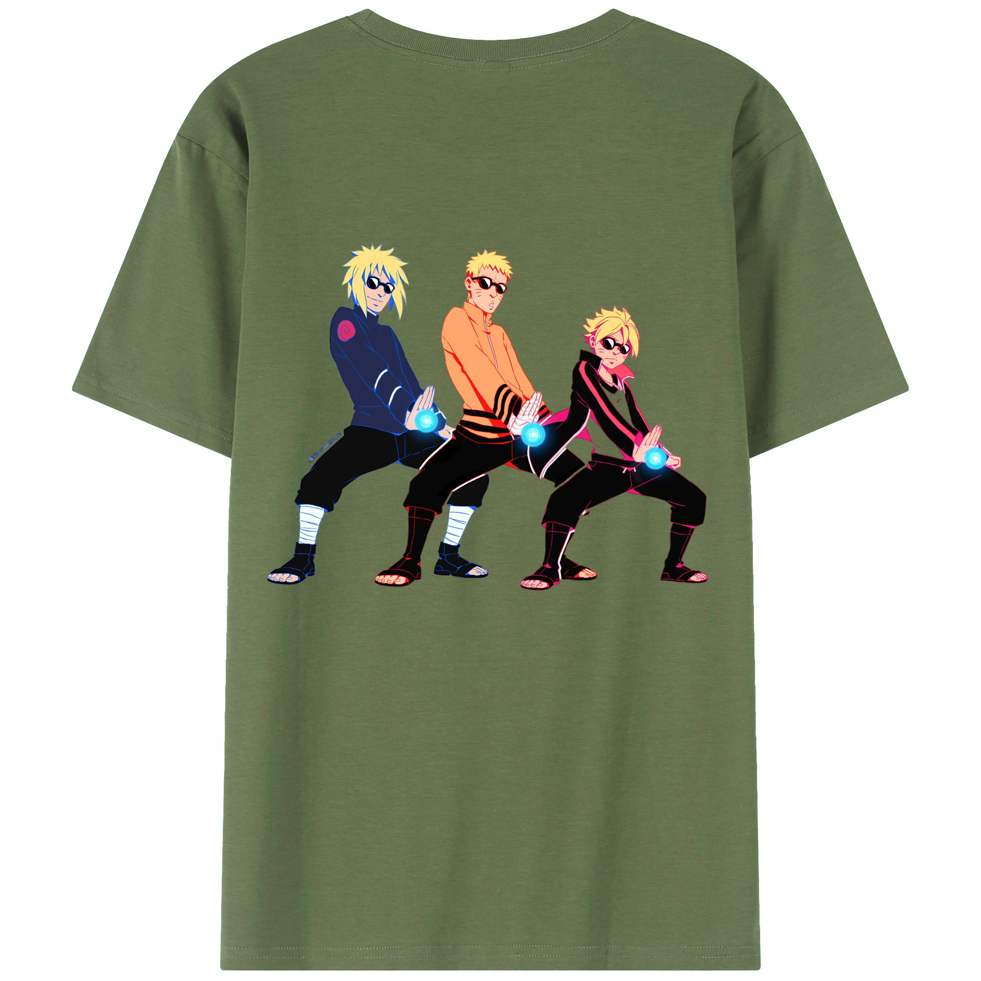 （画像用） NARUTO -ナルト- うずまき ナルト Uzumaki Naruto 綿100％ メンズ半袖Tシャツ（バックプリント） 通気性